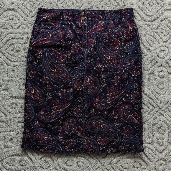 Tommy HILFIGER Velvet Paisley Pencil Skirt Size 4 @V - Picture 10 of 11
